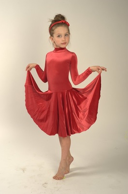 Р 3.81 Платье спортивное для девочек (фото, Красный)
