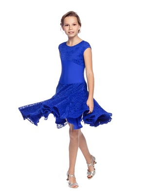 Р 7.5 Платье спортивное для девочек (фото, Синий)