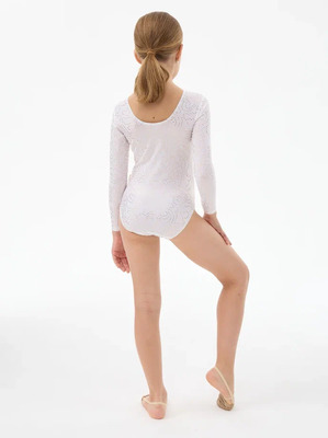 Г 5.1 Купальник гимнастический для девочек (Белый) Г 5.1 Купальник гимнастический для девочек (фото, Белый)