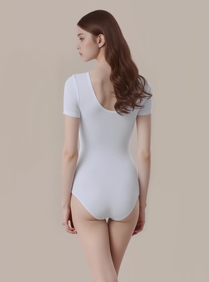 Г 8.03 Купальник гимнастический для девочек (Белый) Г 8.03 Купальник гимнастический для девочек (фото, Белый)