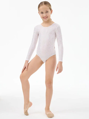 Г 5.1 Купальник гимнастический для девочек (Белый) Г 5.1 Купальник гимнастический для девочек (фото, Белый)